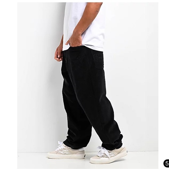 Empyre Men’s Black Ultra Loose Corduroy Skate Pants Size 42 Baggy Slouchy - Picture 5 of 13